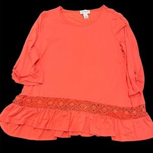 PECK & PECK  Orange Tunic Dress, Sz XL, New with tag
